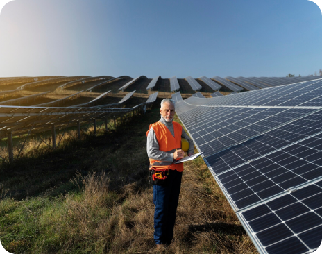 man standing with solar panel install
